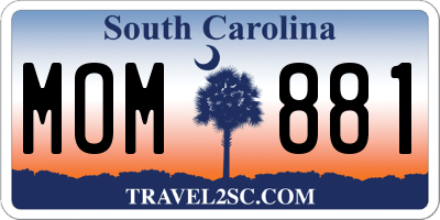 SC license plate MOM881