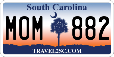 SC license plate MOM882
