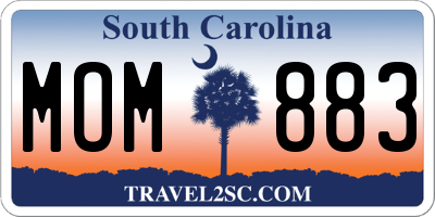 SC license plate MOM883