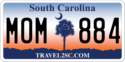 SC license plate MOM884