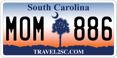 SC license plate MOM886