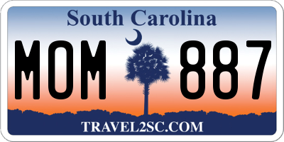 SC license plate MOM887