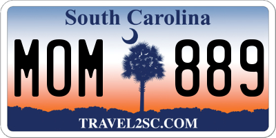 SC license plate MOM889