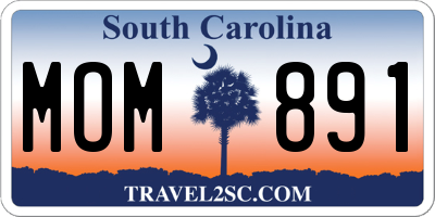 SC license plate MOM891