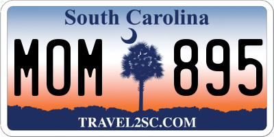 SC license plate MOM895