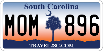 SC license plate MOM896