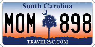 SC license plate MOM898