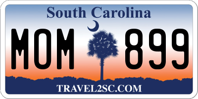 SC license plate MOM899