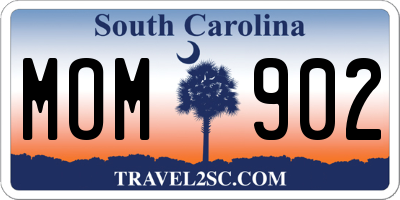 SC license plate MOM902