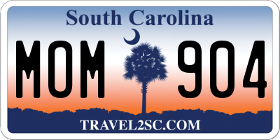 SC license plate MOM904