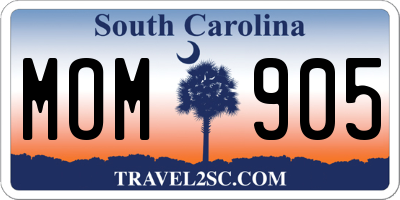 SC license plate MOM905