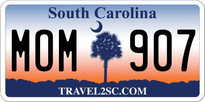 SC license plate MOM907