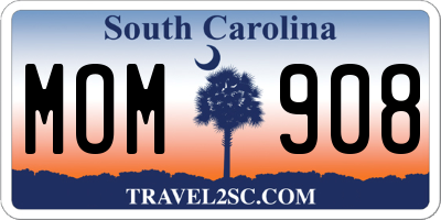 SC license plate MOM908