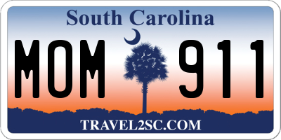 SC license plate MOM911