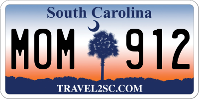 SC license plate MOM912