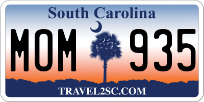 SC license plate MOM935