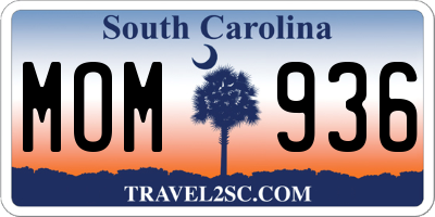 SC license plate MOM936