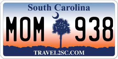 SC license plate MOM938