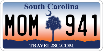 SC license plate MOM941
