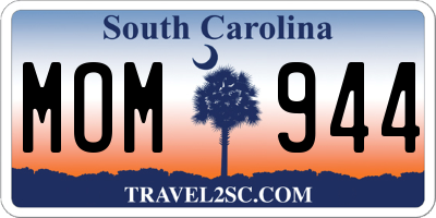 SC license plate MOM944