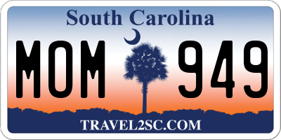 SC license plate MOM949