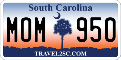 SC license plate MOM950