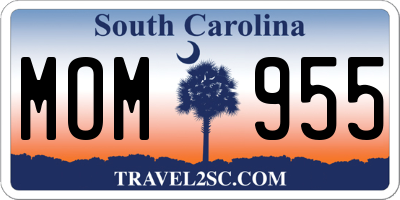 SC license plate MOM955