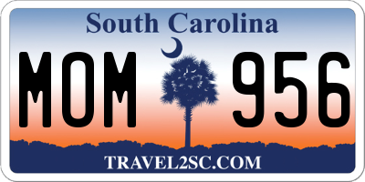 SC license plate MOM956