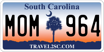 SC license plate MOM964