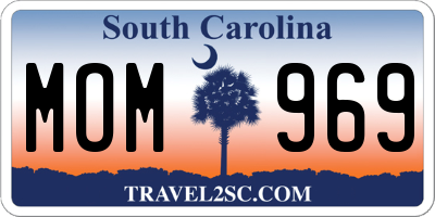 SC license plate MOM969