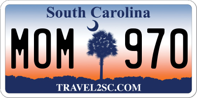 SC license plate MOM970