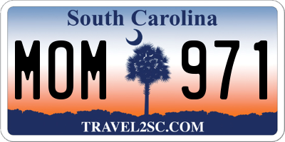 SC license plate MOM971