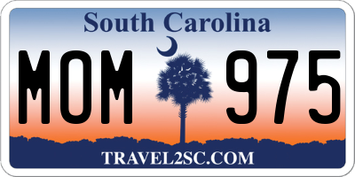 SC license plate MOM975