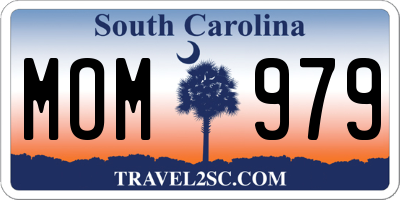 SC license plate MOM979
