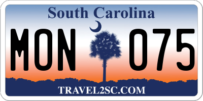 SC license plate MON075