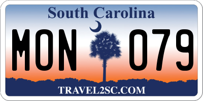 SC license plate MON079