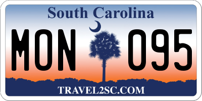 SC license plate MON095