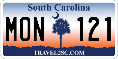 SC license plate MON121
