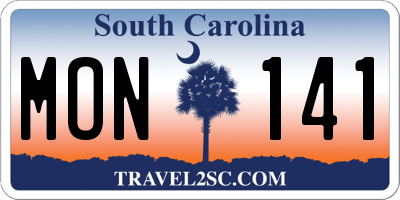 SC license plate MON141