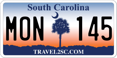 SC license plate MON145