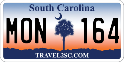 SC license plate MON164