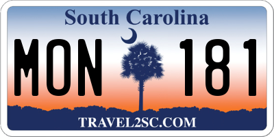 SC license plate MON181
