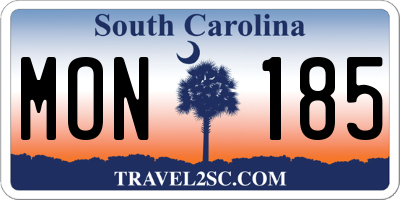 SC license plate MON185