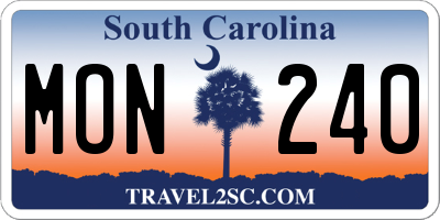 SC license plate MON240
