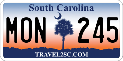 SC license plate MON245