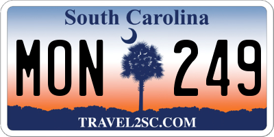 SC license plate MON249