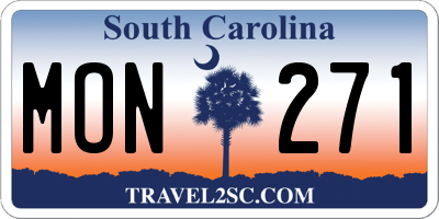 SC license plate MON271
