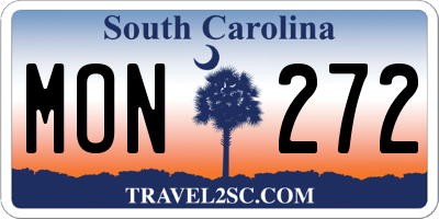 SC license plate MON272