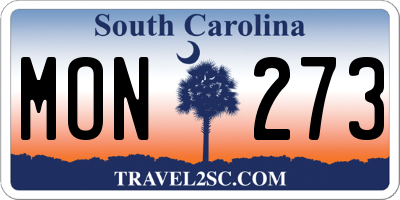 SC license plate MON273