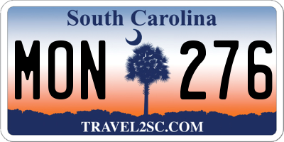 SC license plate MON276